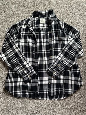JACHS Girlfriend Black & White Plaid Button-Down Shirt